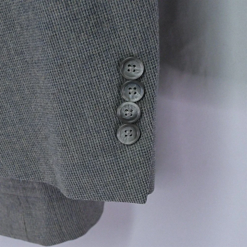 Hart Schaffner Marx 42L Gray Woven 2 Button Blazer Jacket‎ Sport Coat